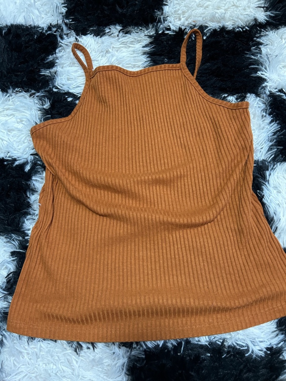 Rue21 Ribbed Spaghetti Strap Tank Top - Rust Orange
